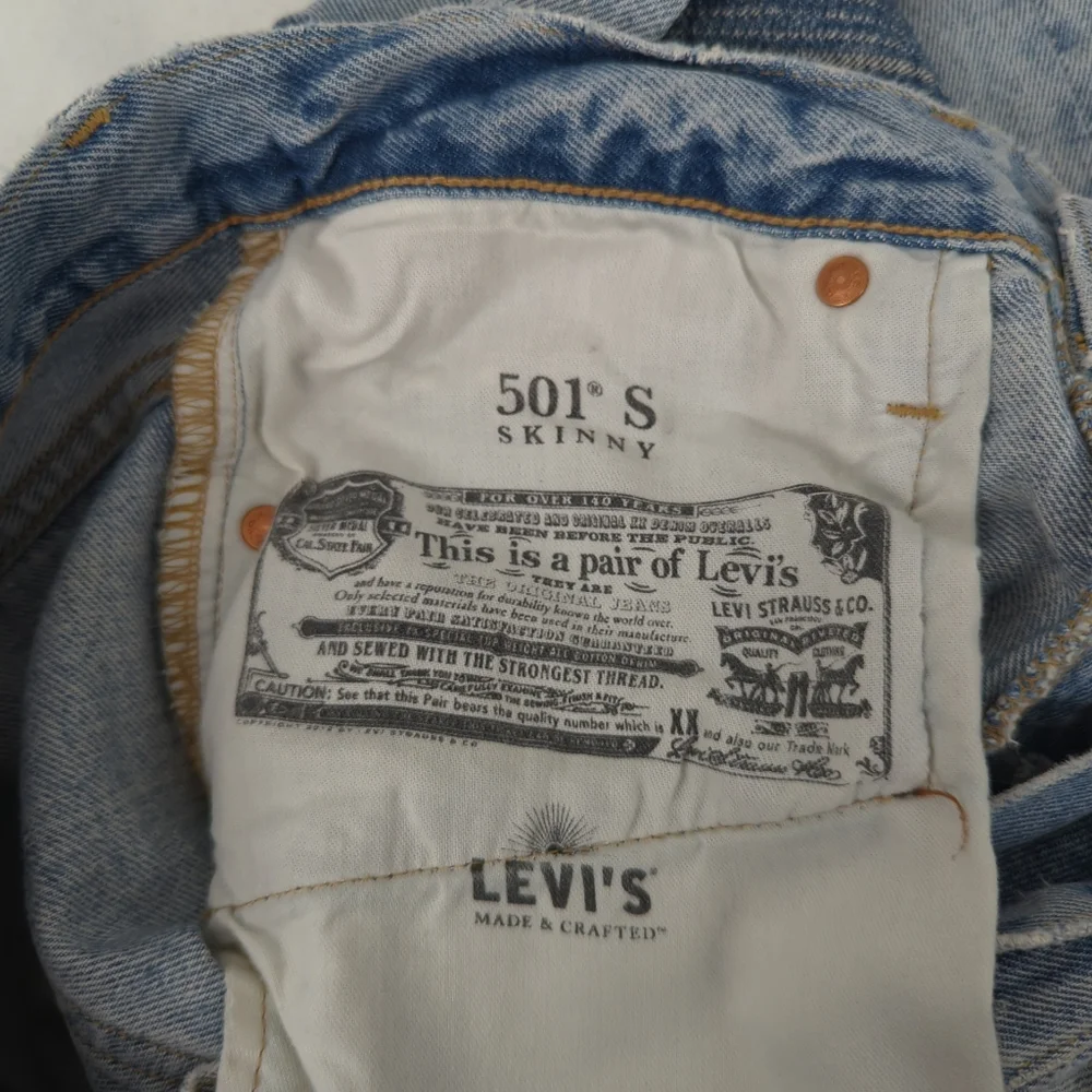 Levis 501 S Skinny Made and Crafted Patchwork Selvedge Jeans Big E - 34 - Picture 11 of 16